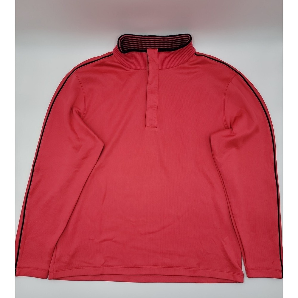 PGA Authentic Womens Pink Long Sleeve 1/4 Button Pullover Activewear SizeM #C475